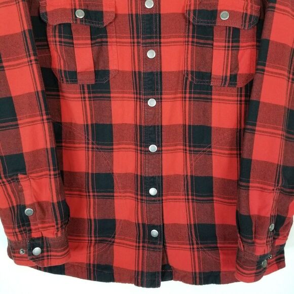 Duluth Trading Women's Free Swingin Lined Flannel Shirt Jacket Size XL Red Plaid - Picture 3 of 7